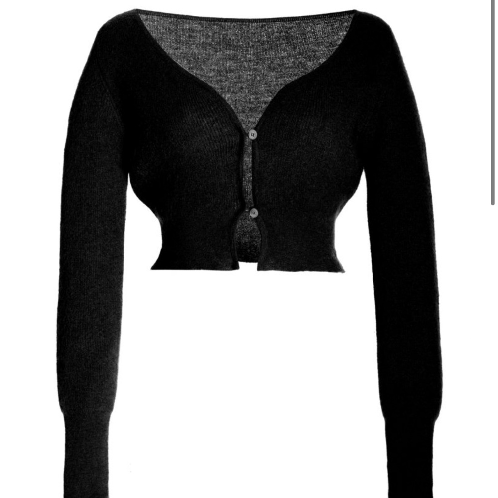New Jacquemus Alzou Mohair-Blend Cropped Cardigan